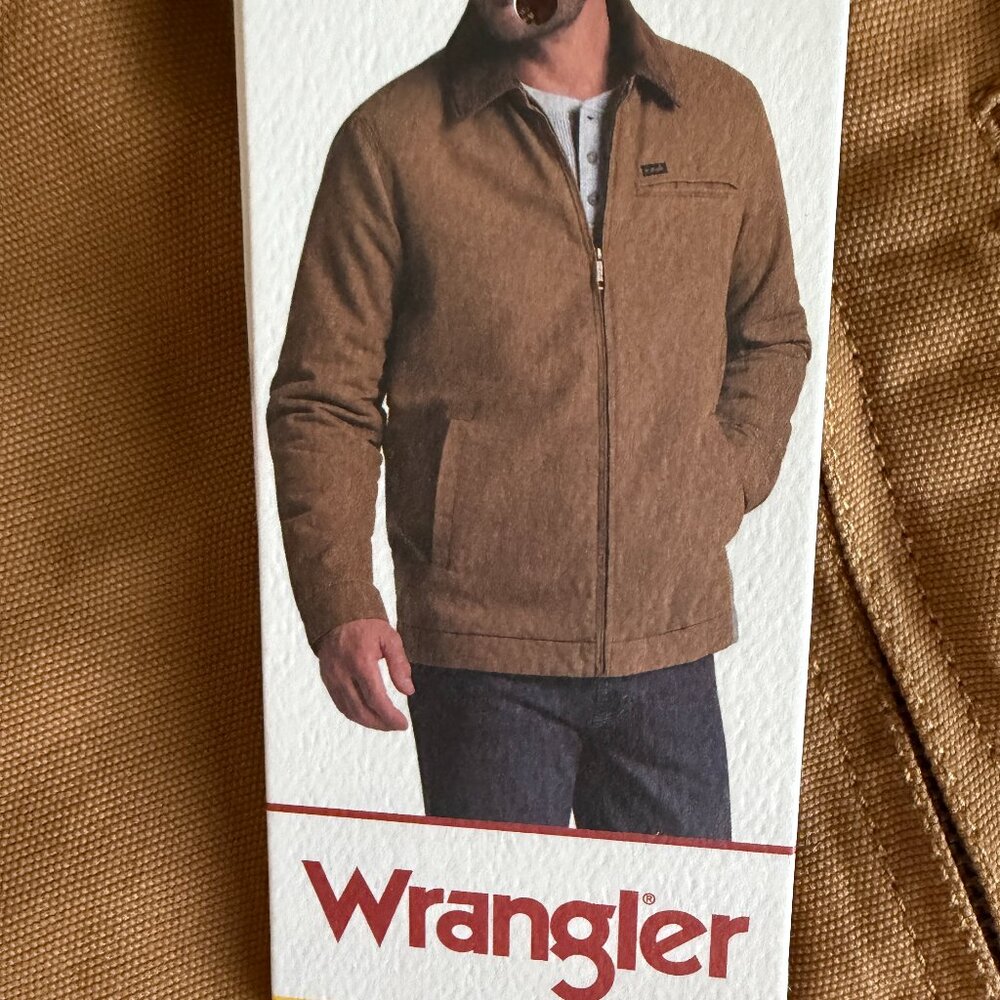 Wrangler Men's Canvas Workwear Jacket Size S Brown Quilted Lining For Warmth - Picture 14 of 15